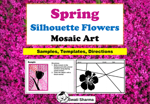 Spring Silhouette Flowers, Mosaic Art Project
