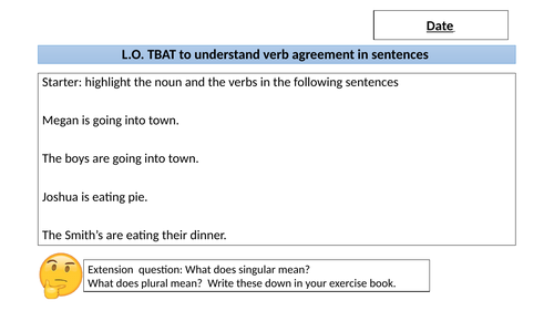 Grammar- Subject- Verb agreement