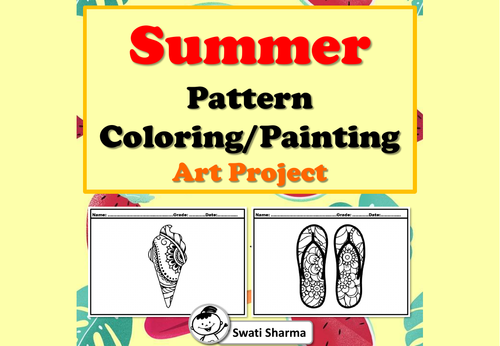 Summer Pattern Coloring, Painting Art Project