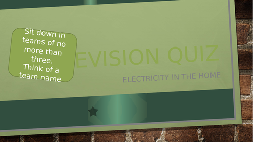 Revision Quiz: Electricity in the Home