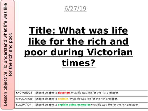 Rich and poor Victorians