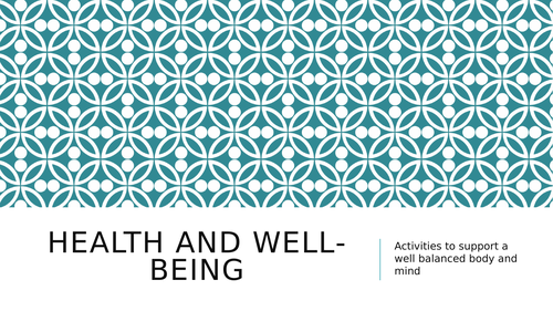 Health and well- being work