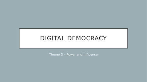 9-1 Citizenship Edexcel - Theme D