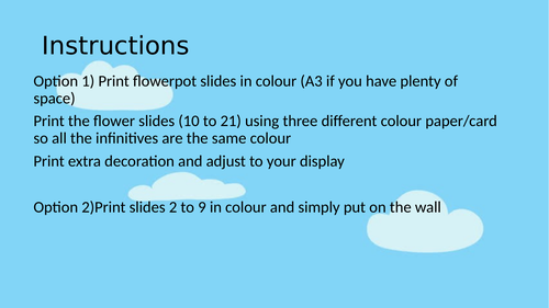 Spanish tenses -flower display