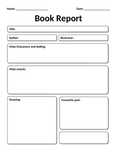 Reading Book Report Template