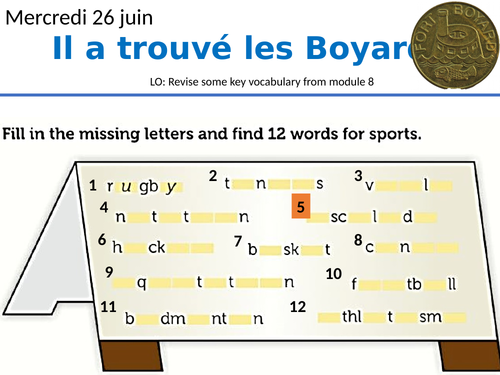 Allez 1 - Unit 8 - Revision (sports, prepositions, jouer and faire)