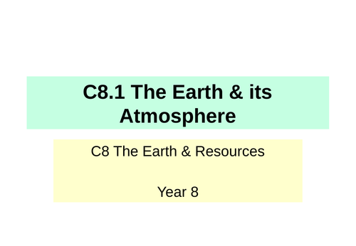 Activate KS3 Science - C8 The Earth & Resources