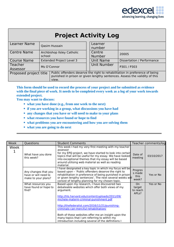 A* (53/54 )Extended Project Qualification (PEARSON EDEXCEL) L3 (EPQ)