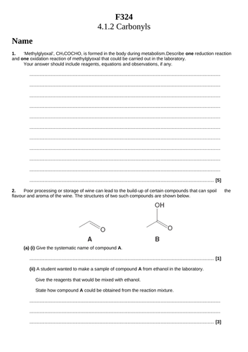 OCR A A-Level Chemistry Year 13
