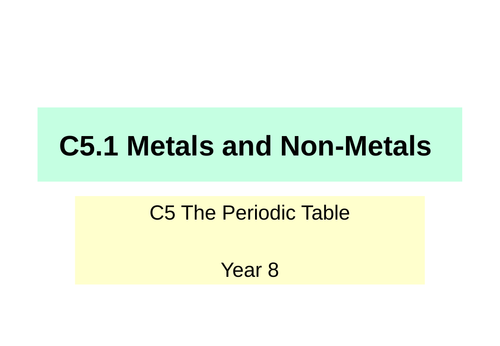 Activate KS3 Science - C5 The Periodic Table