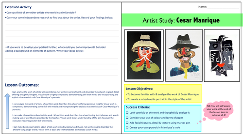 Artist: Cesar Manrique - Collage Portraits