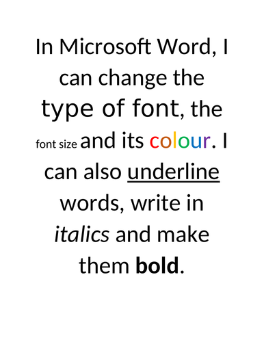 Idea for Demonstrating Editing skills in Microsoft Word