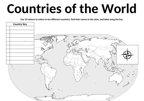 World Map Labelled - Printable Resources (teacher made)