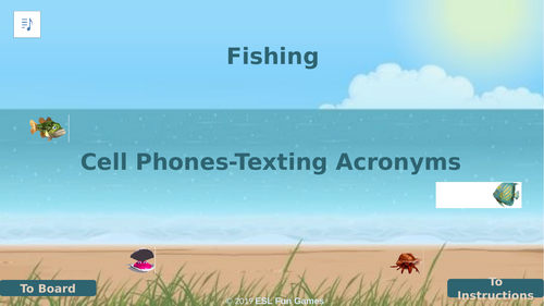 Cell Phones-Texting Acronyms Fishing Interactive English PowerPoint Game