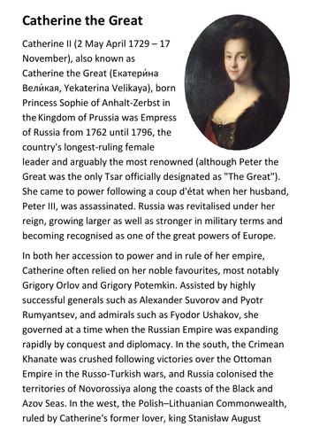 Catherine the Great Handout