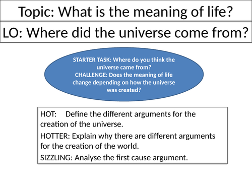 Where did the universe come from? - KS3 Philosophy Lesson