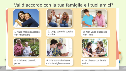 Personal description and relationships Italian
