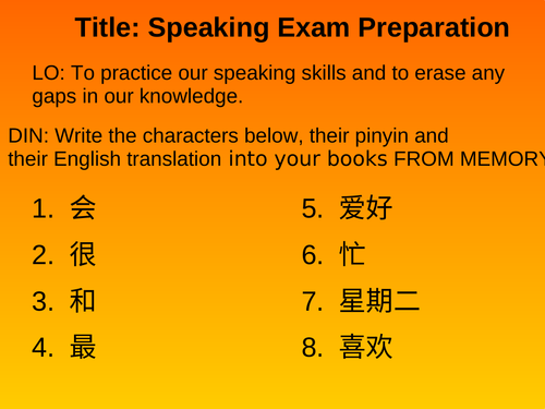 MEP Mock SPeaking Exam Powerpoint