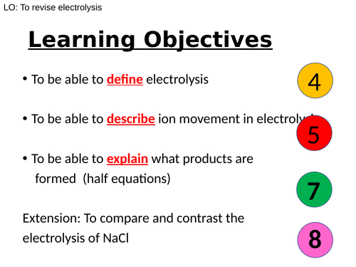 CC10 revision of electrolysis