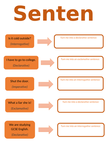 Sentence Types Worksheet