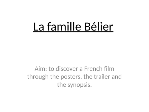 La Famille Bélier - French film study