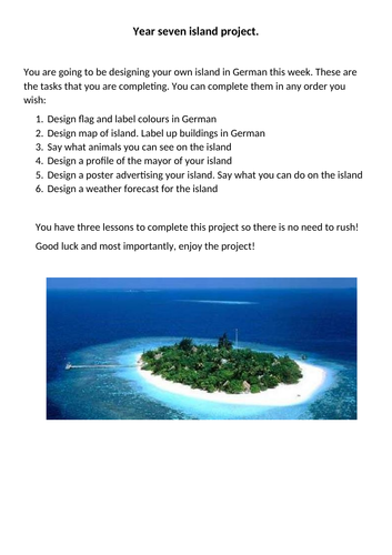 Year seven island project