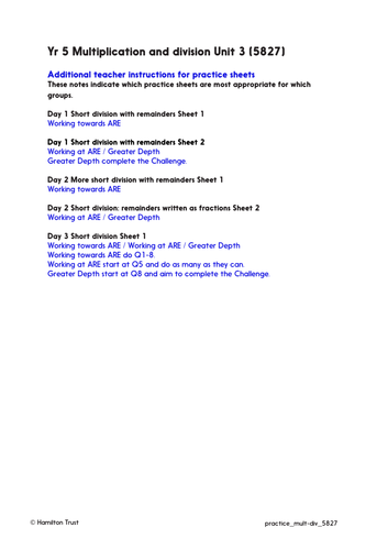 division problems with short division practice worksheets answers