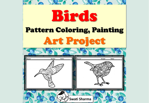 Birds, Pattern Coloring, Painting, Art Project