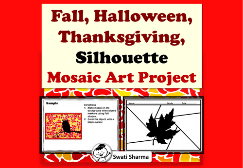 Fall, Halloween, Thanksgiving, Silhouette, Mosaic Art Project