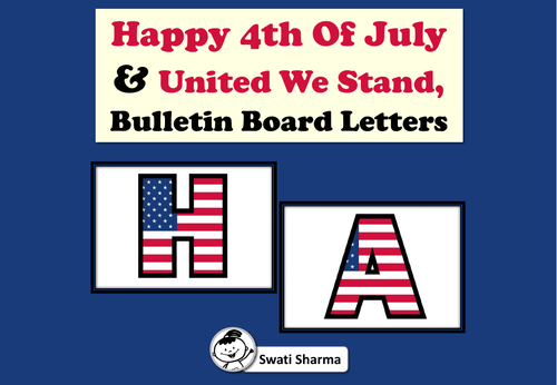 'Happy 4th of July', 'United We Stand' Bulletin Board Letters