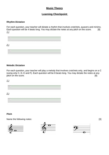 Music Theory Introduction Unit - KS4