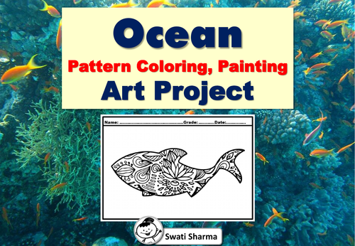 Ocean Pattern Coloring, Painting Art Project