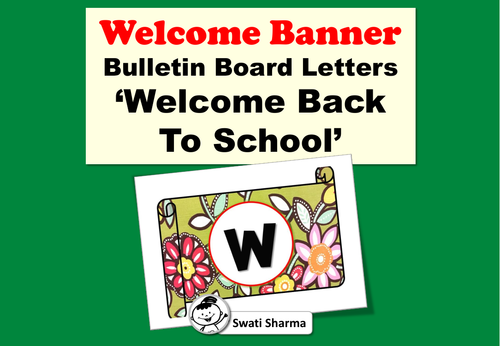 Bulletin Board Letters Welcome Back To School Teaching Resources 5298