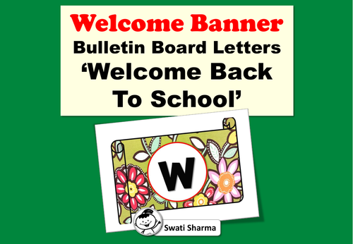 Bulletin Board Letters, Welcome Back To School