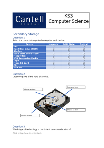 Primary Memory and Secondary Storage