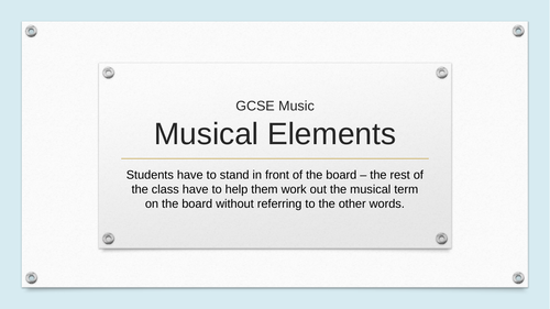 Musical Element Game
