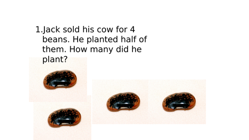 Halving word problems Year 1/2