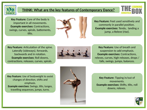 key features of contemporary dance