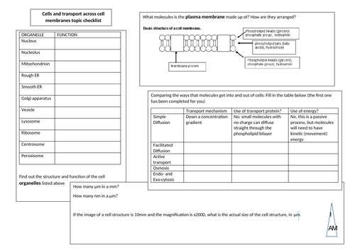 Applied Human Biology Unit 1 revision worksheets