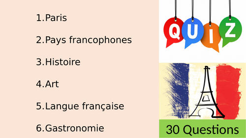 Enf of year French Quiz