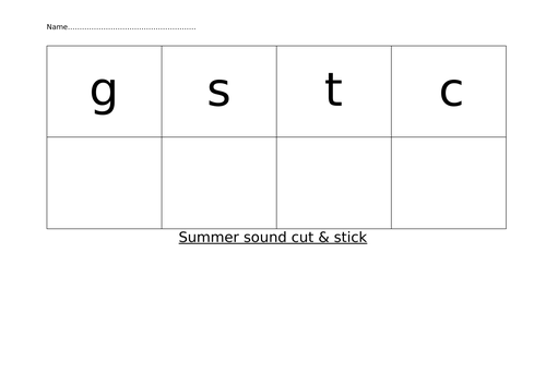 Initial Sound Activity (Summer)