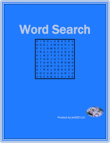 Summer in English Wordsearch
