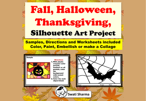 Fall, Halloween, Thanksgiving, Sunset Silhouette Art Project