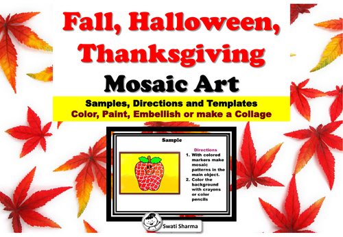 Fall, Halloween, Thanksgiving, Silhouette, Mosaic Art Project
