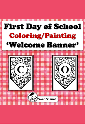 First Day of School Coloring/Painting ‘Welcome Banner’