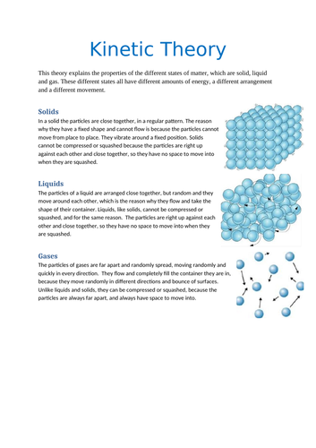 GCSE Physics States of Matter: Solid Liquid Gas Notes