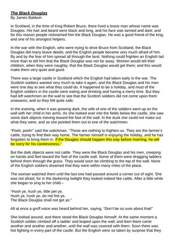 Teaching Suspense-KS3 Comprehension James Baldwin "The Black Douglas"