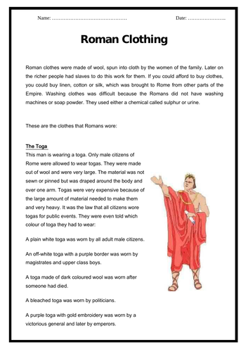 The Romans - Roman Clothing