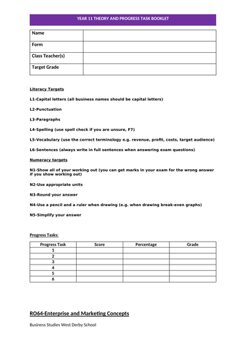 CAMNAT Enterprise and Marketing RO64 Theory Booklet