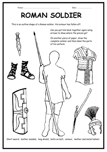 roman clothing worksheet